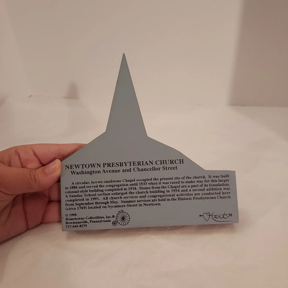 Vintage 1998 Hometowne Collectibles Newtown Presbyterian Church Shelf Sitter - Picture 5 of 9